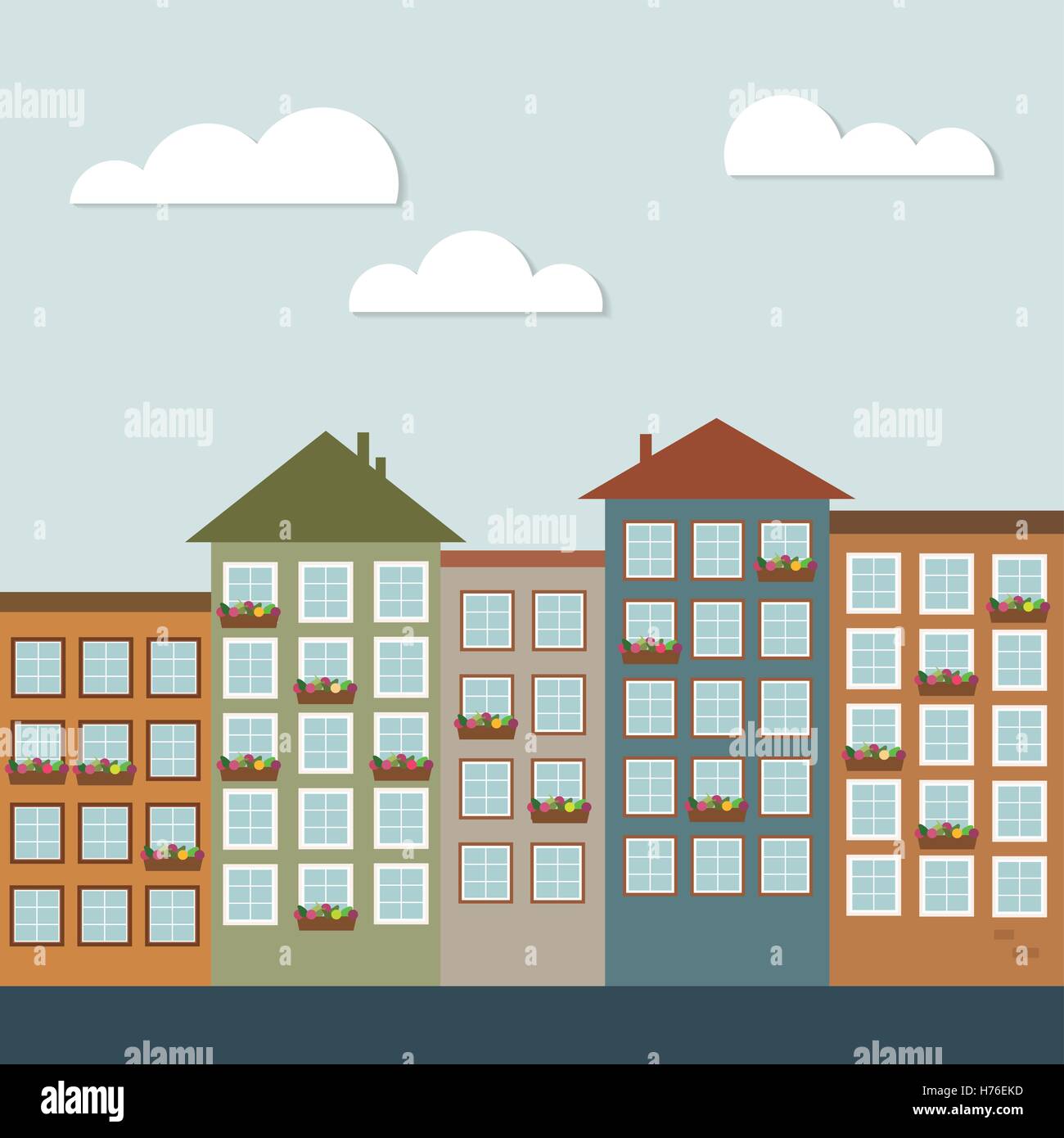 Colorful Houses. Real Estate Concept Stock Vector Image & Art - Alamy