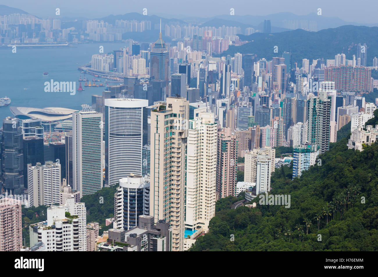 Skyline of Hong Kong city, view from The Peak Stock Photo - Alamy
