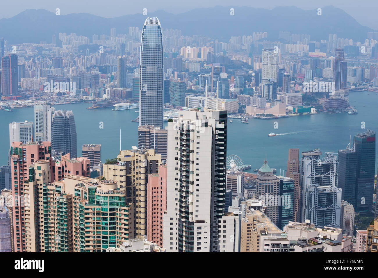 Skyline of Hong Kong city, view from The Peak Stock Photo - Alamy