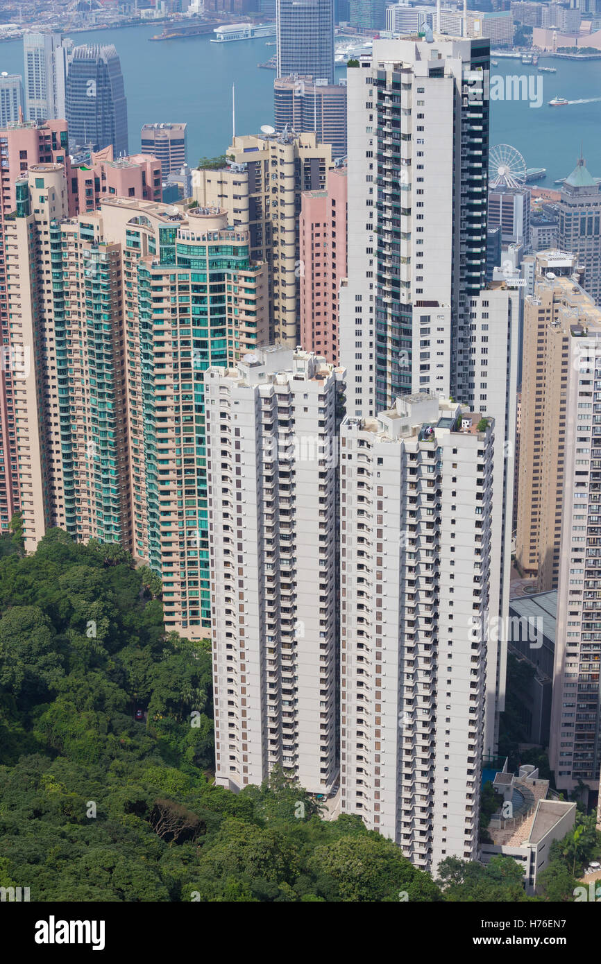 Skyline of Hong Kong city, view from The Peak Stock Photo - Alamy