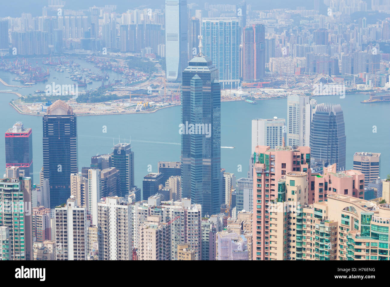 Skyline of Hong Kong city, view from The Peak Stock Photo - Alamy