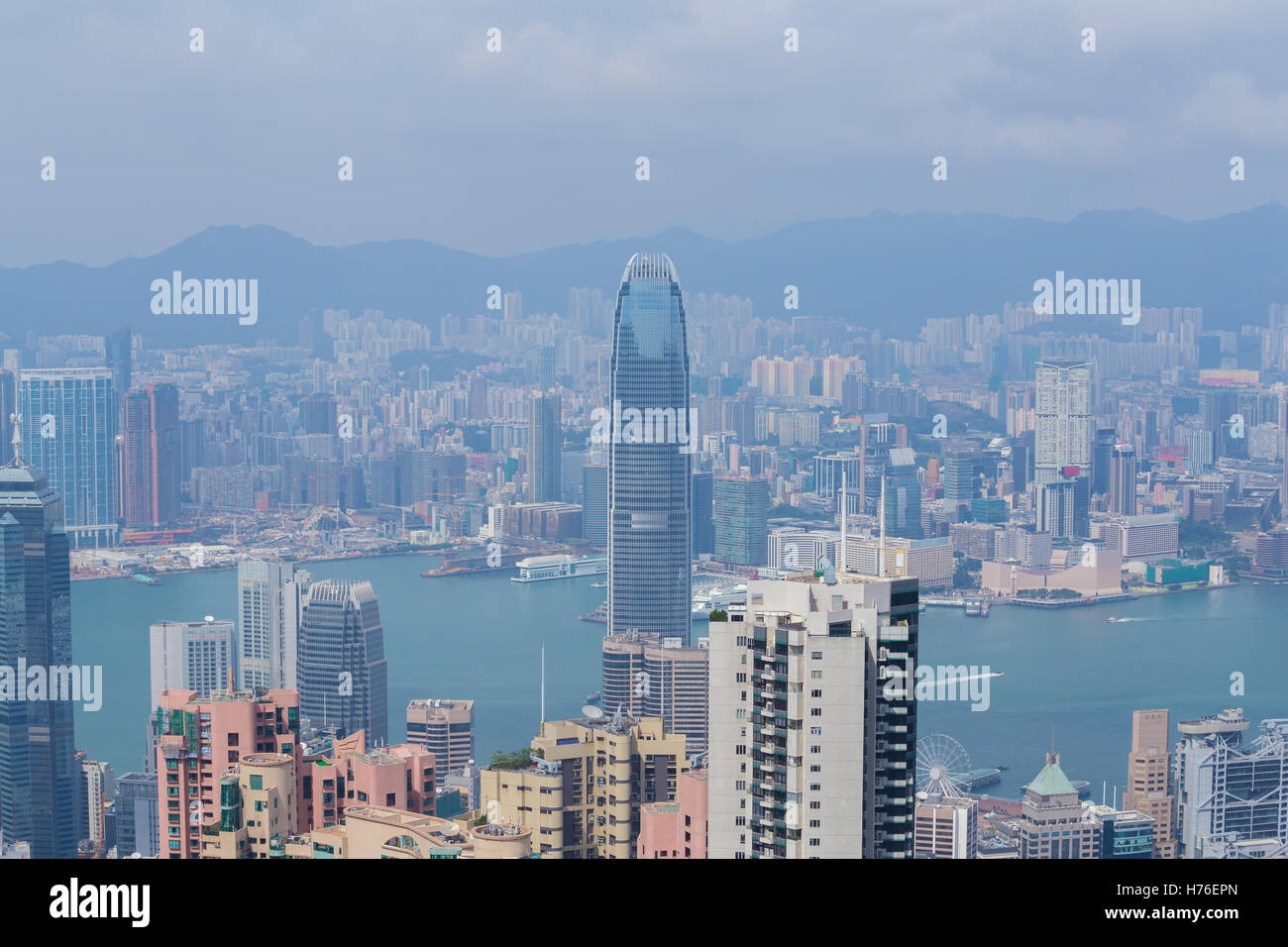 Skyline of Hong Kong city, view from The Peak Stock Photo - Alamy