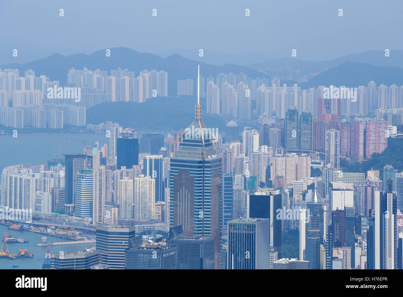 Skyline of Hong Kong city, view from The Peak Stock Photo - Alamy