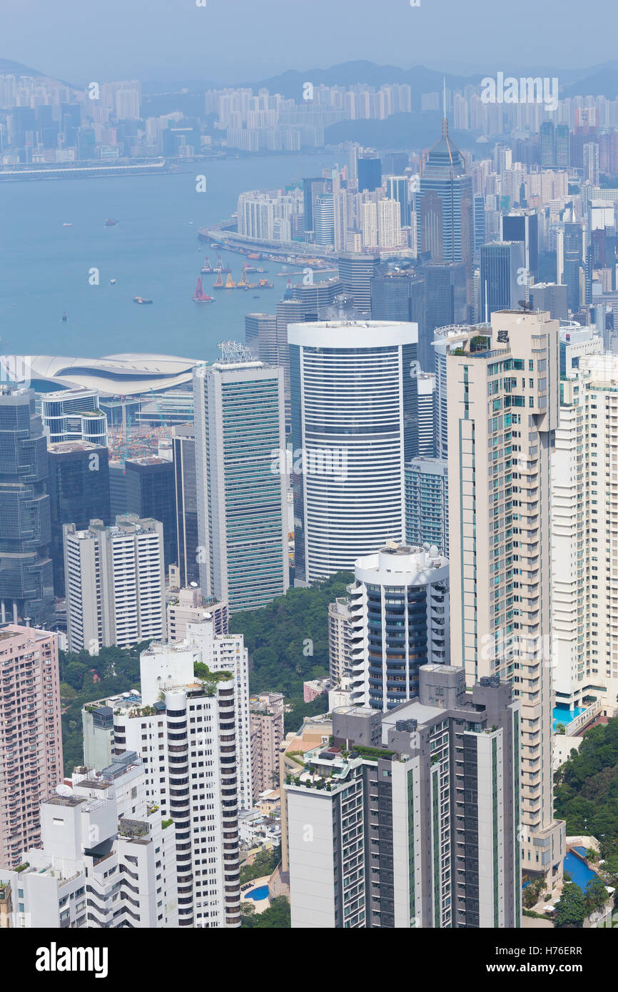 Skyline of Hong Kong city, view from The Peak Stock Photo - Alamy