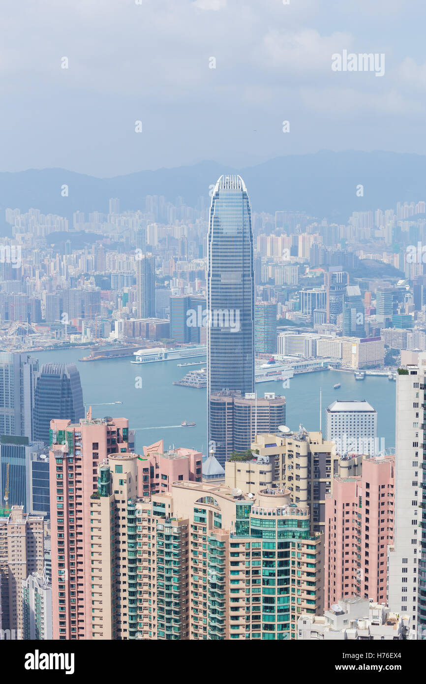 Skyline of Hong Kong city, view from The Peak Stock Photo - Alamy