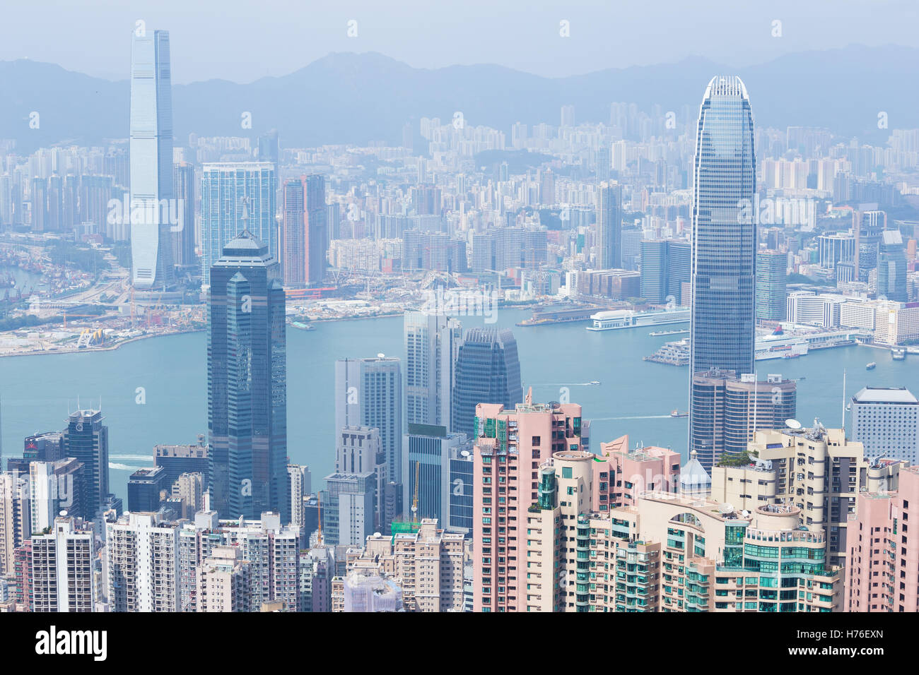 Skyline of Hong Kong city, view from The Peak Stock Photo - Alamy