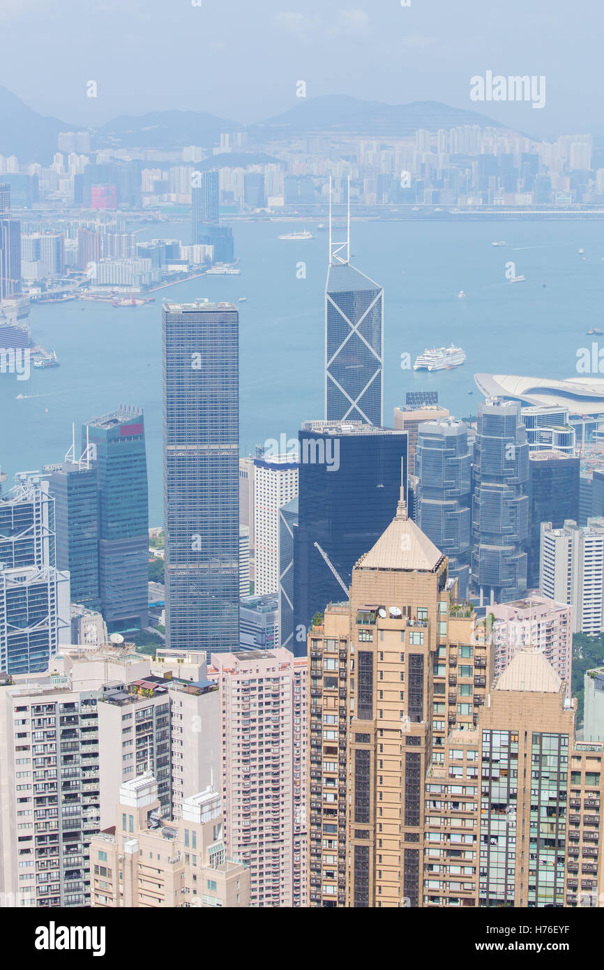 Skyline of Hong Kong city, view from The Peak Stock Photo - Alamy