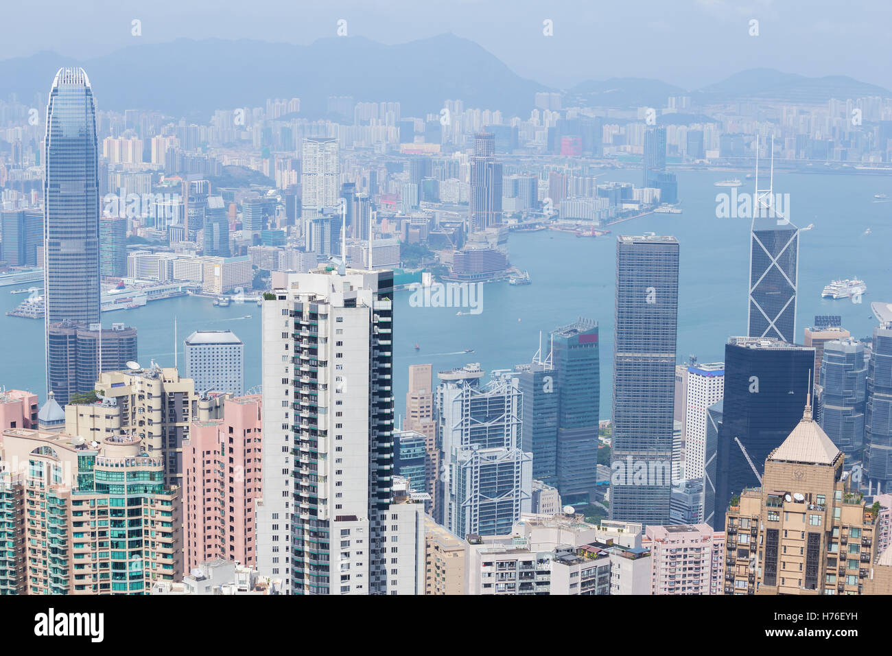 Skyline of Hong Kong city, view from The Peak Stock Photo - Alamy