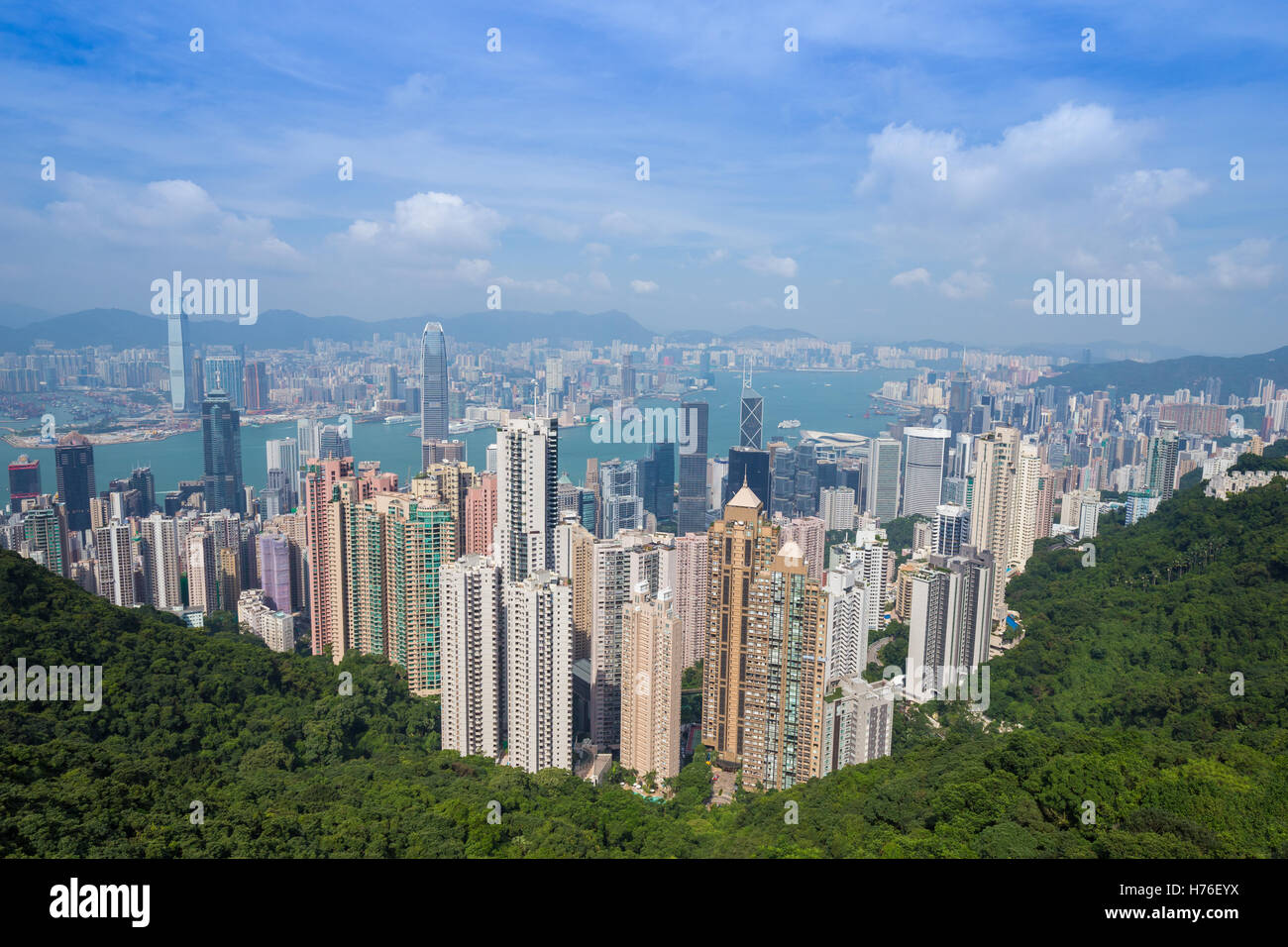 Skyline of Hong Kong city, view from The Peak Stock Photo - Alamy