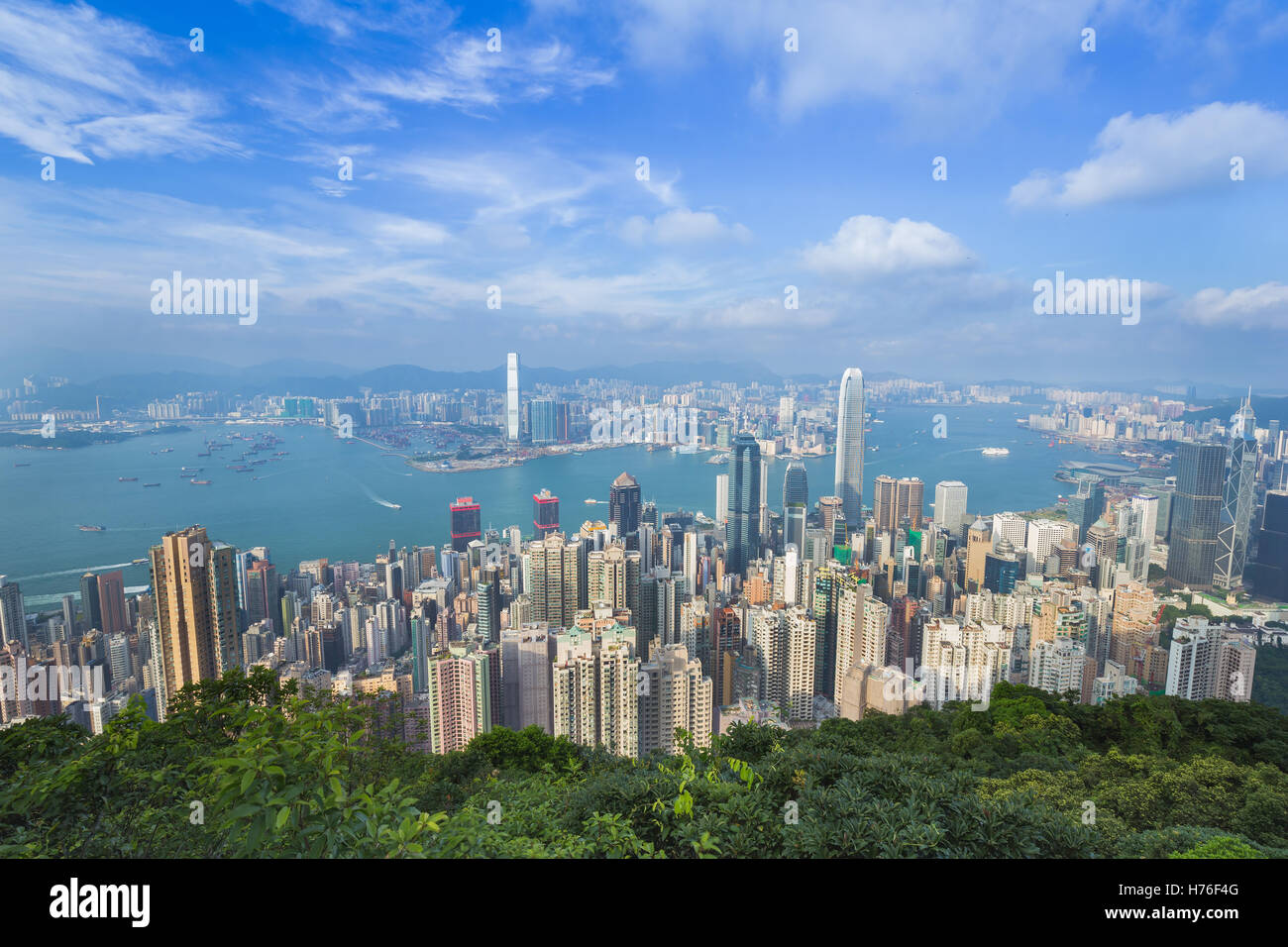 Skyline of Hong Kong city, view from The Peak Stock Photo - Alamy
