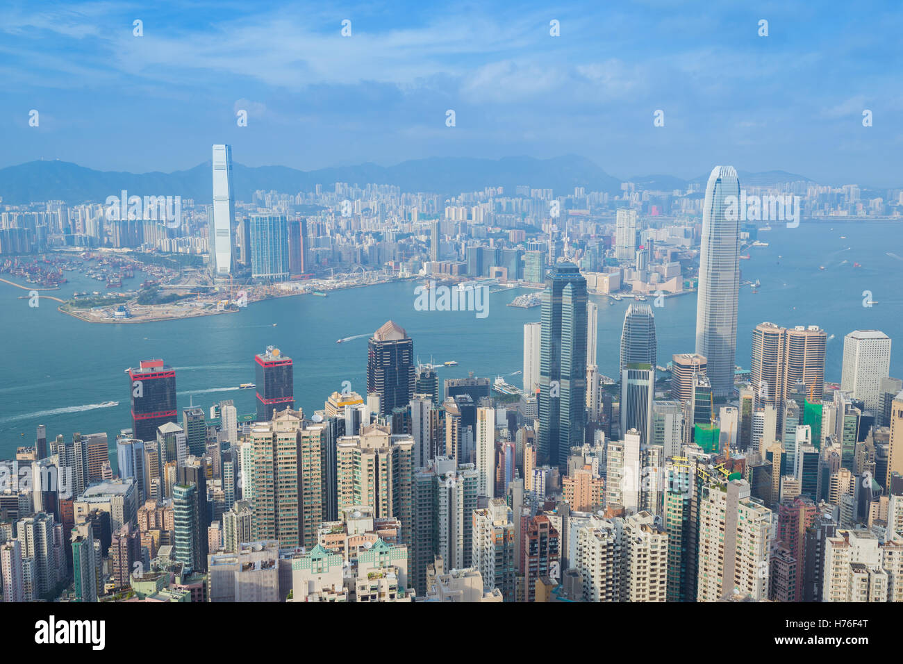 Skyline of Hong Kong city, view from The Peak Stock Photo - Alamy