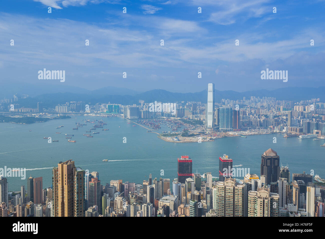 Skyline of Hong Kong city, view from The Peak Stock Photo - Alamy