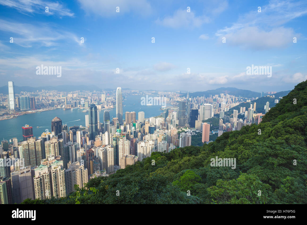 Skyline of Hong Kong city, view from The Peak Stock Photo - Alamy