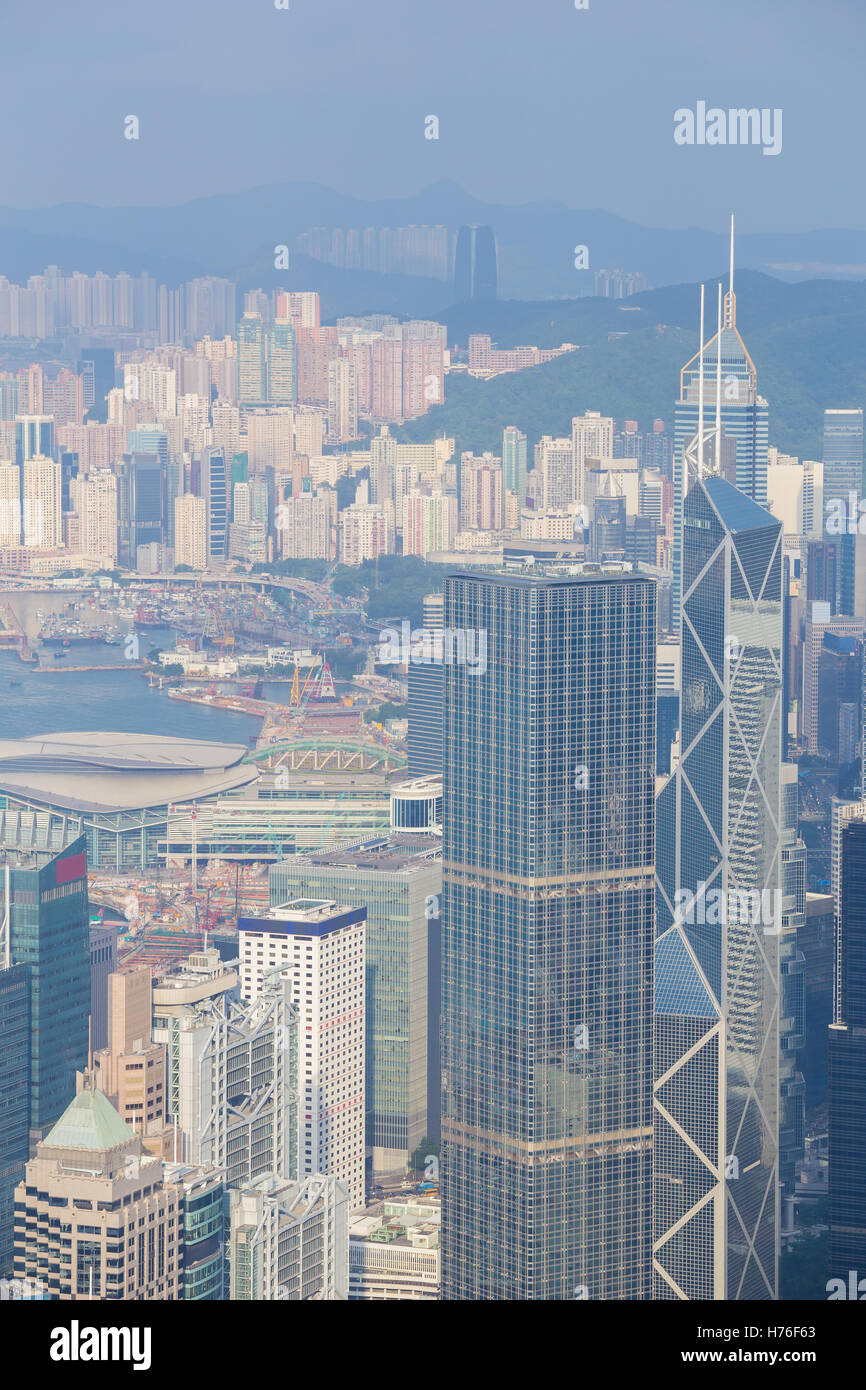 Skyline of Hong Kong city, view from The Peak Stock Photo - Alamy