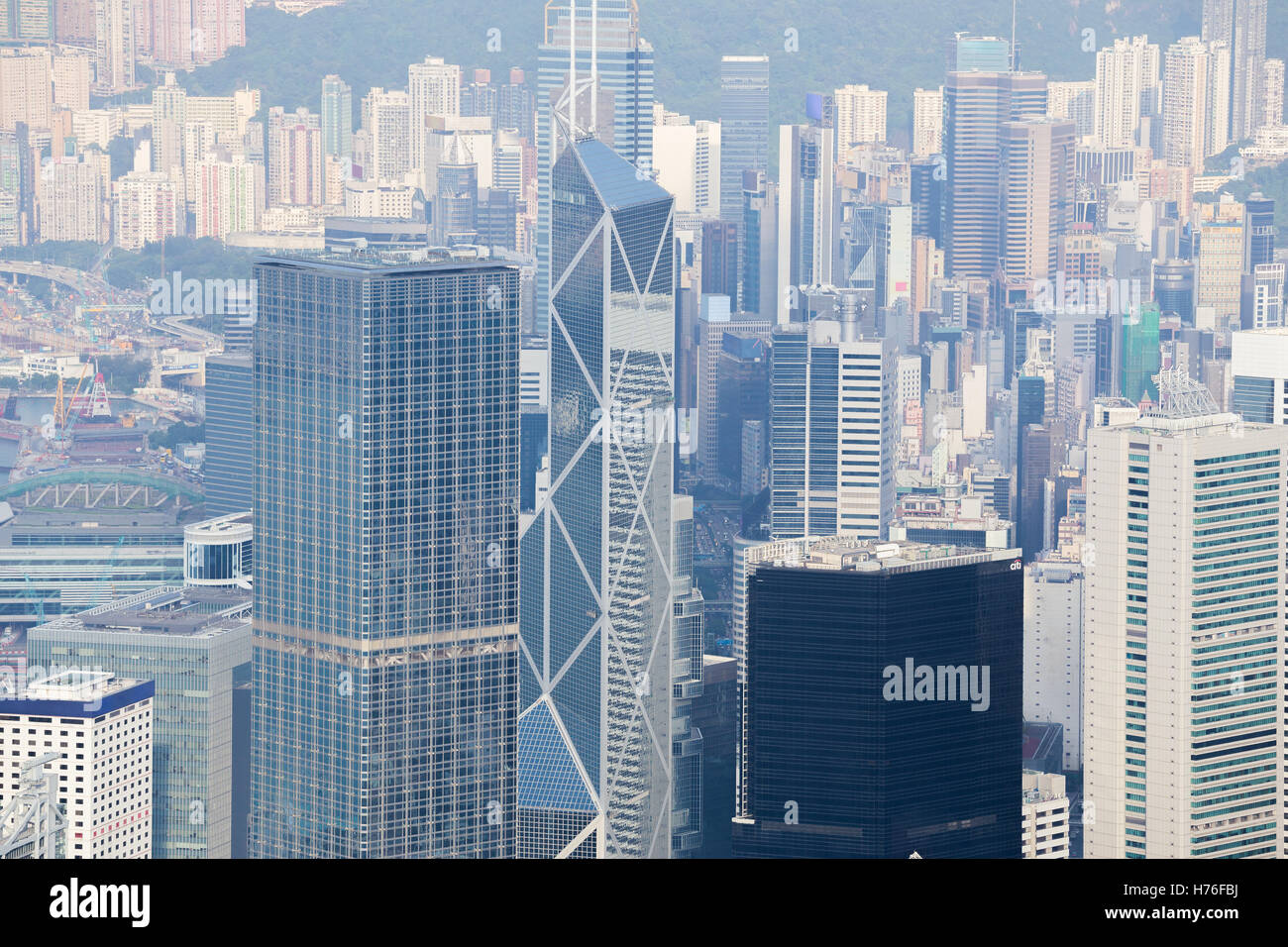 Skyline of Hong Kong city, view from The Peak Stock Photo - Alamy
