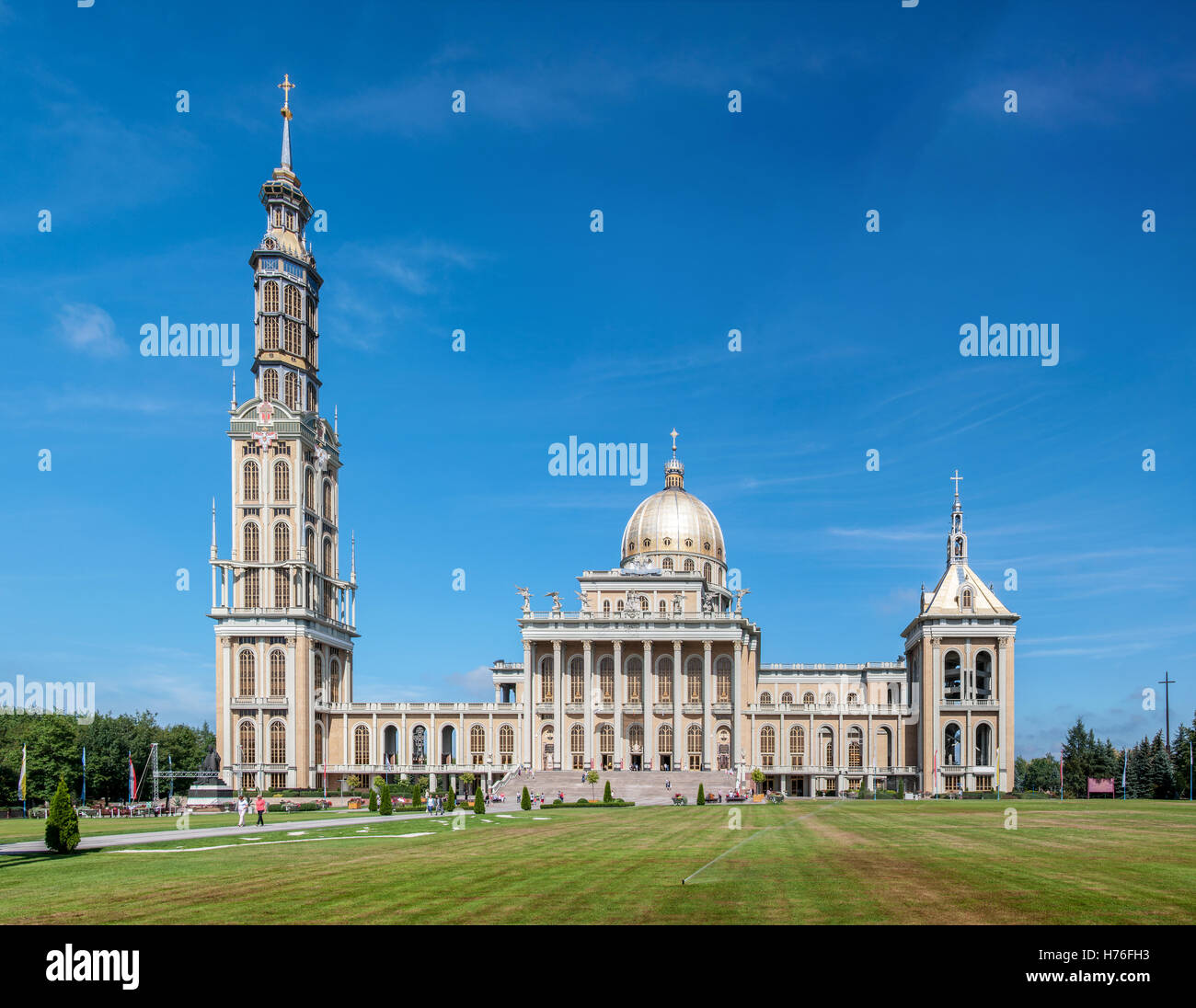 Sanctuary and Basilica of Our Lady of Sorrows in Lichen. The biggest church in Poland and one of the largest in the World. Stock Photo