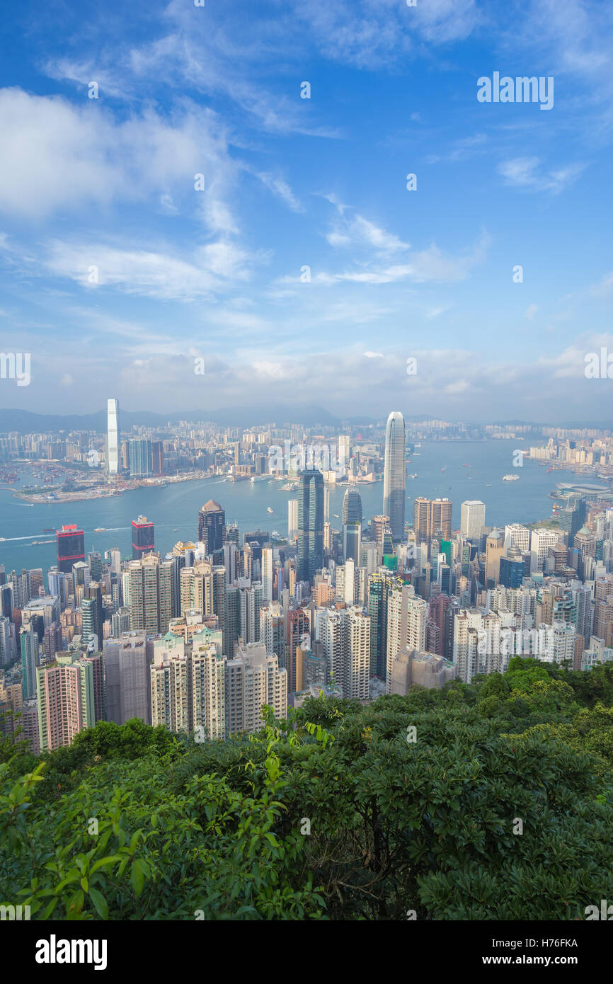 Skyline of Hong Kong city, view from The Peak Stock Photo - Alamy