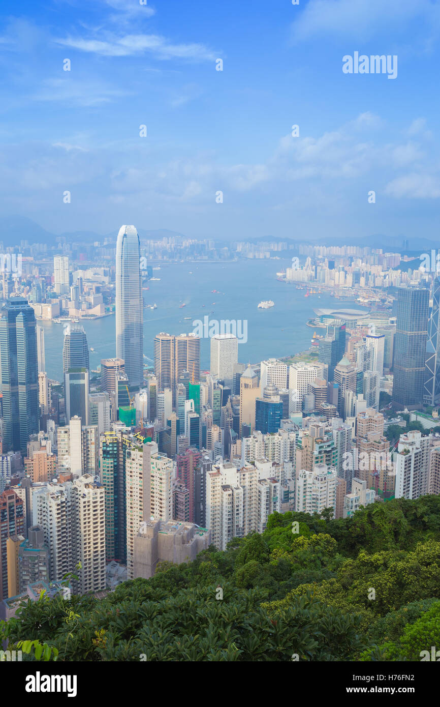 Skyline of Hong Kong city, view from The Peak Stock Photo - Alamy