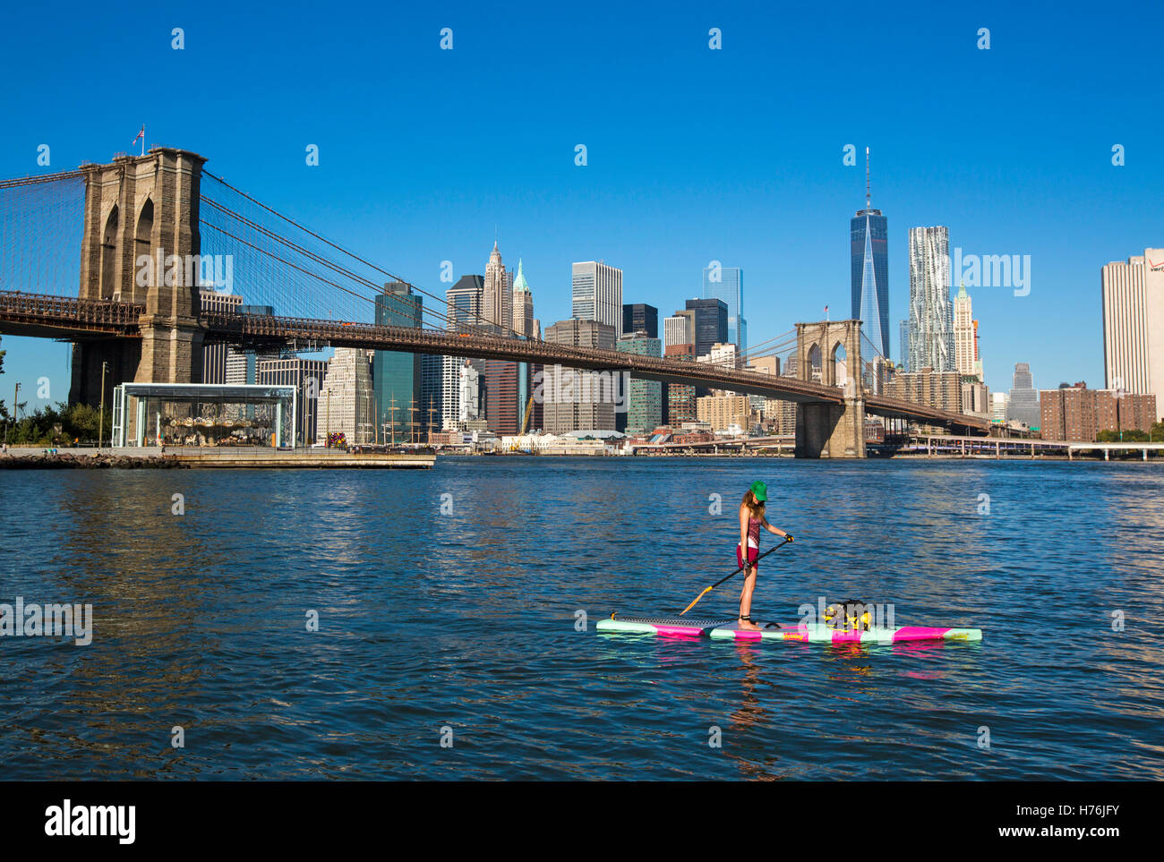 Paddling the five Boroughs of New York Stock Photo