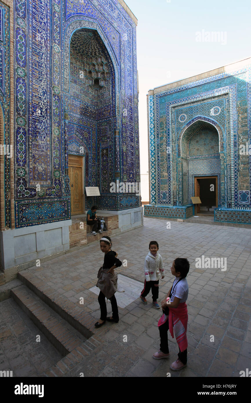 Mausoleums in Shah-i-Zinda necropolis, Samarkand, Uzbekistan. Stock Photo