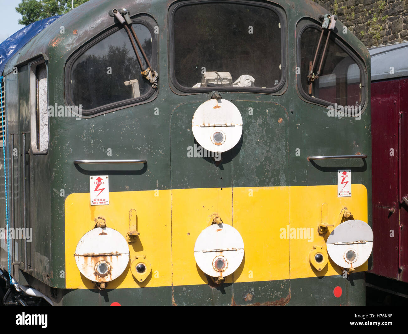 Rusting diesel locomotive Stock Photo