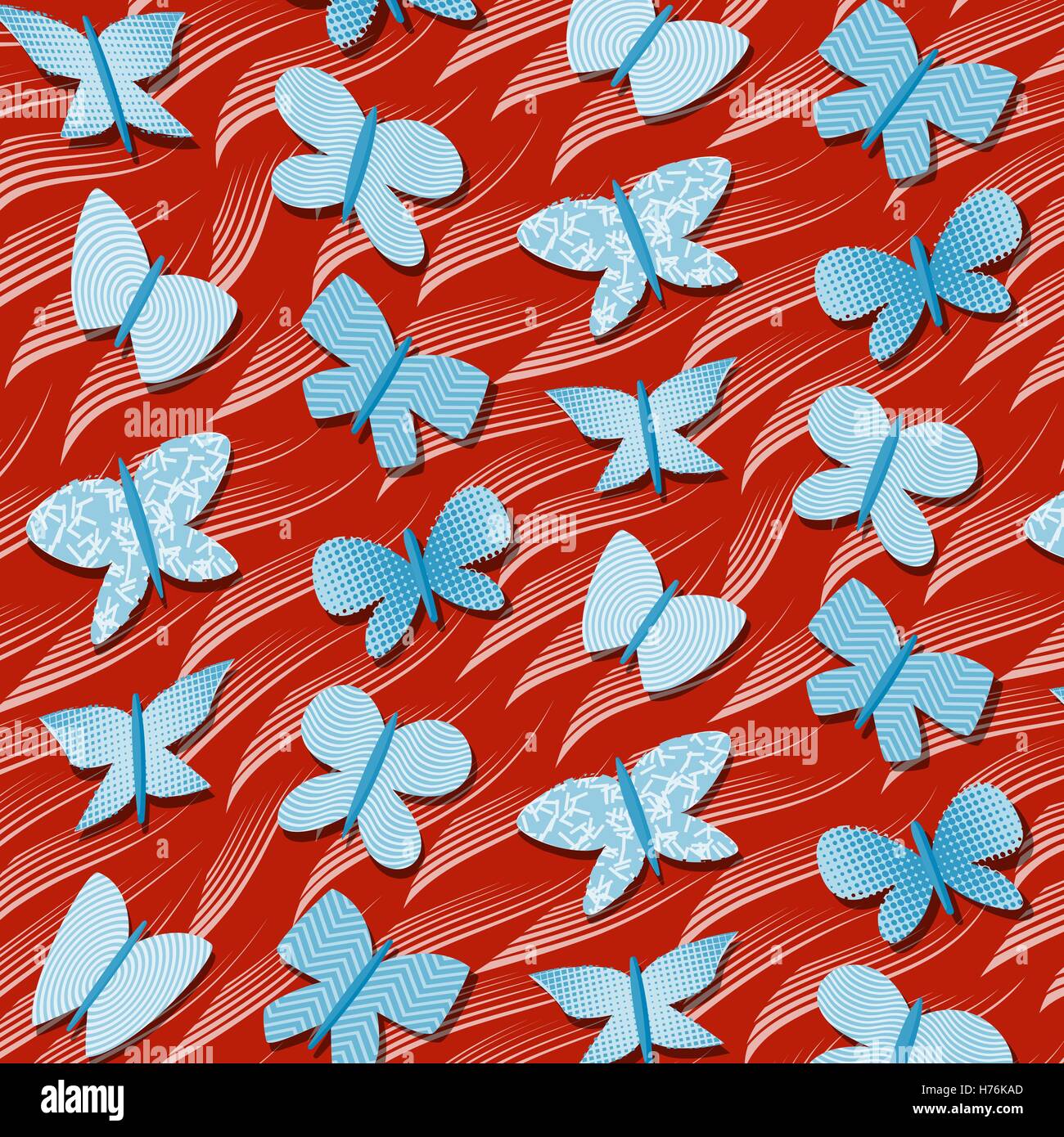 seamless repetitive pattern with butterflies Stock Vector