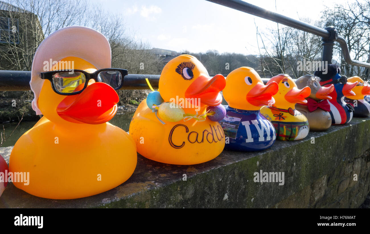 Sponsored plastic ducks Stock Photo