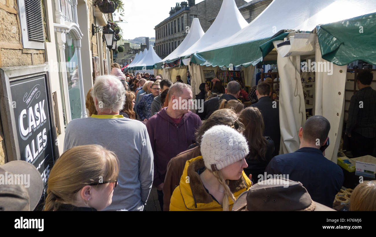 Large crowd at festival in Ramsbottom, Lancashire Stock Photo