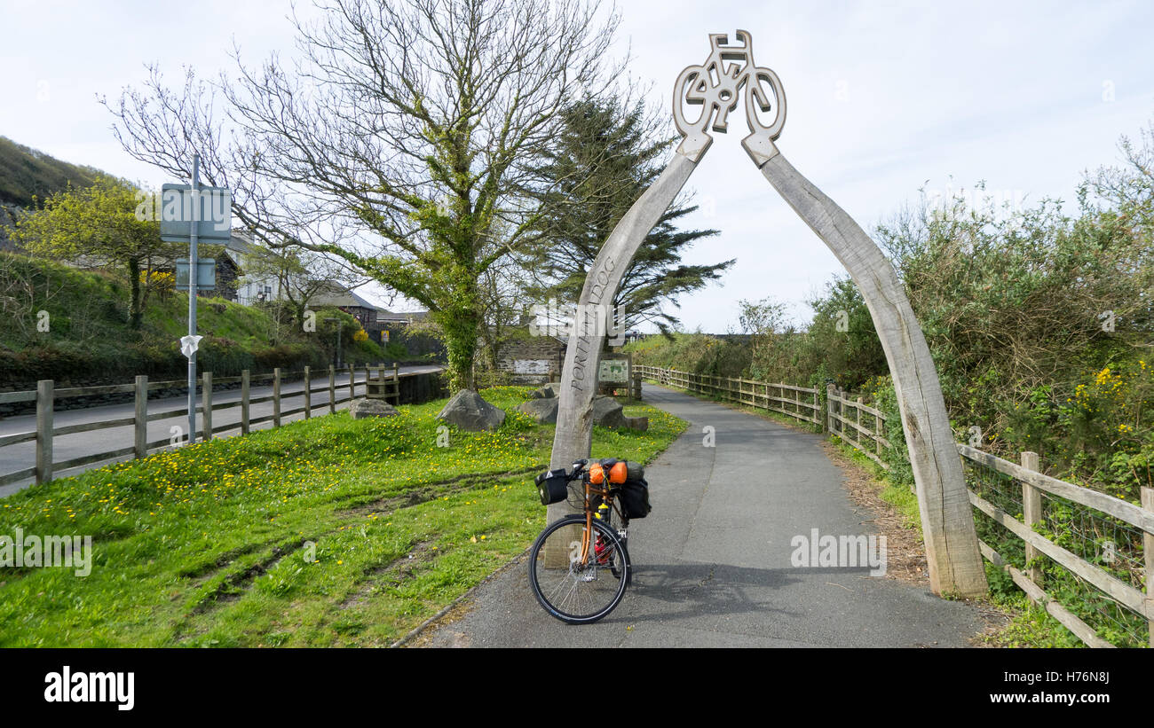 Cycle track in Porthmadog, Gwynedd, Wales Stock Photo Alamy