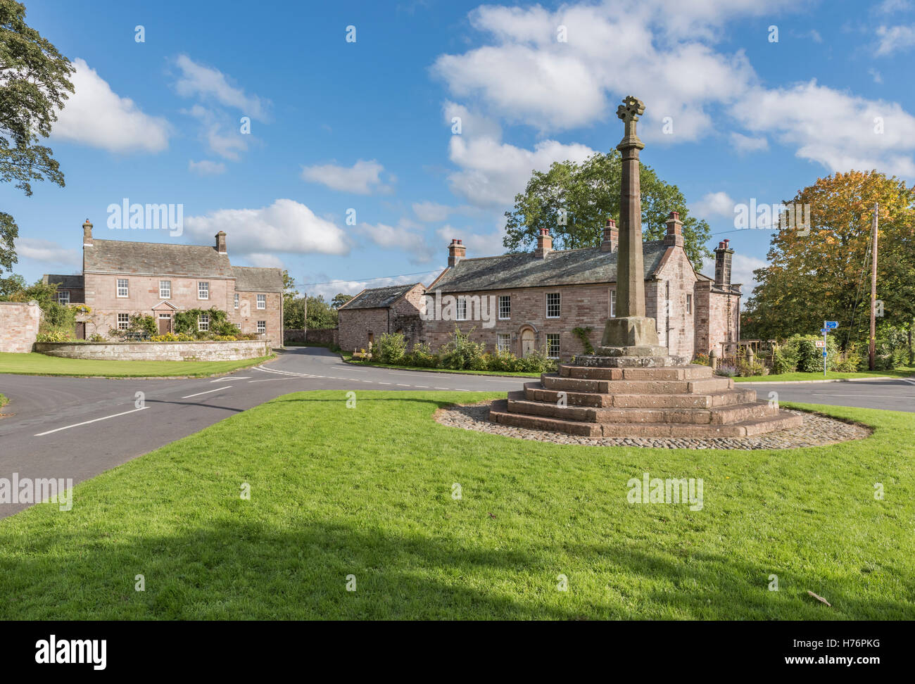 Market square in the village of Greystoke, Cumbria, England Stock Photo