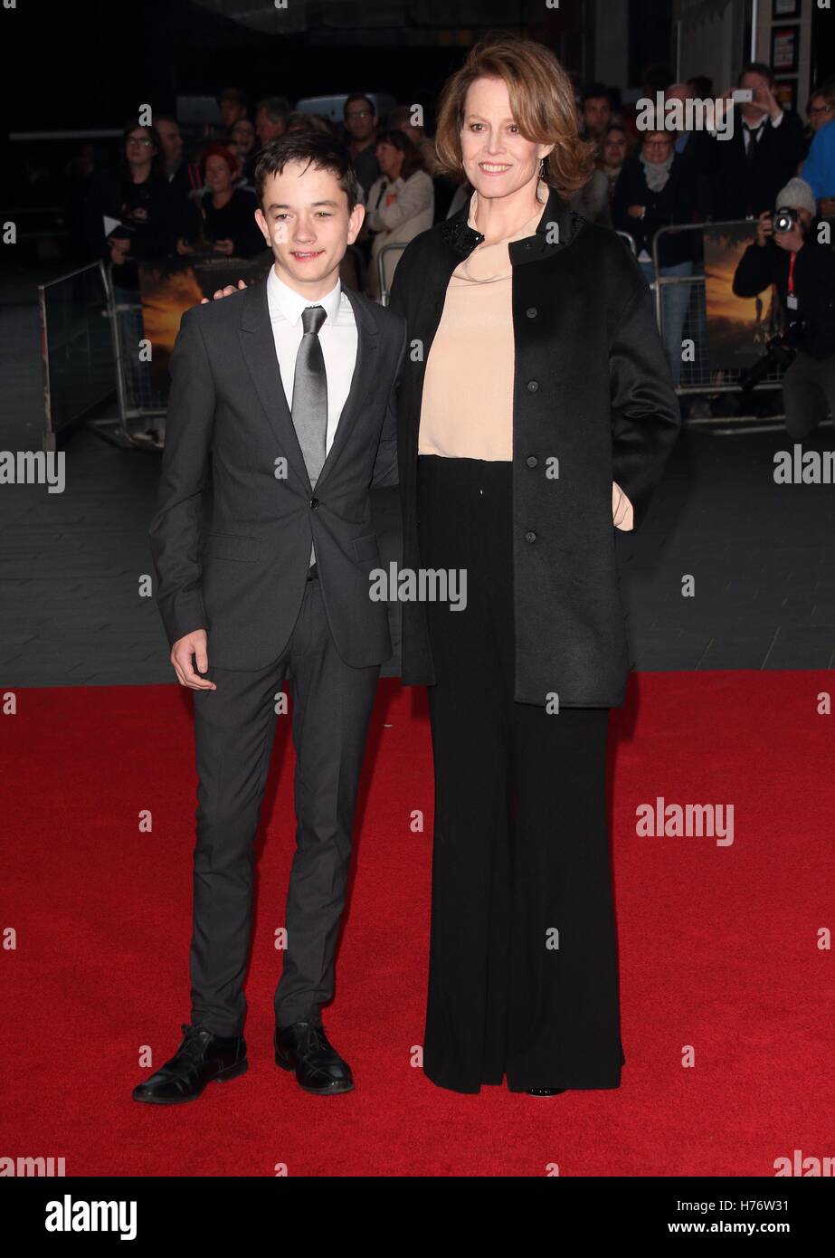 London, UK. Sigourney Weaver and Lewis MacDougall at the 60th BFI ...