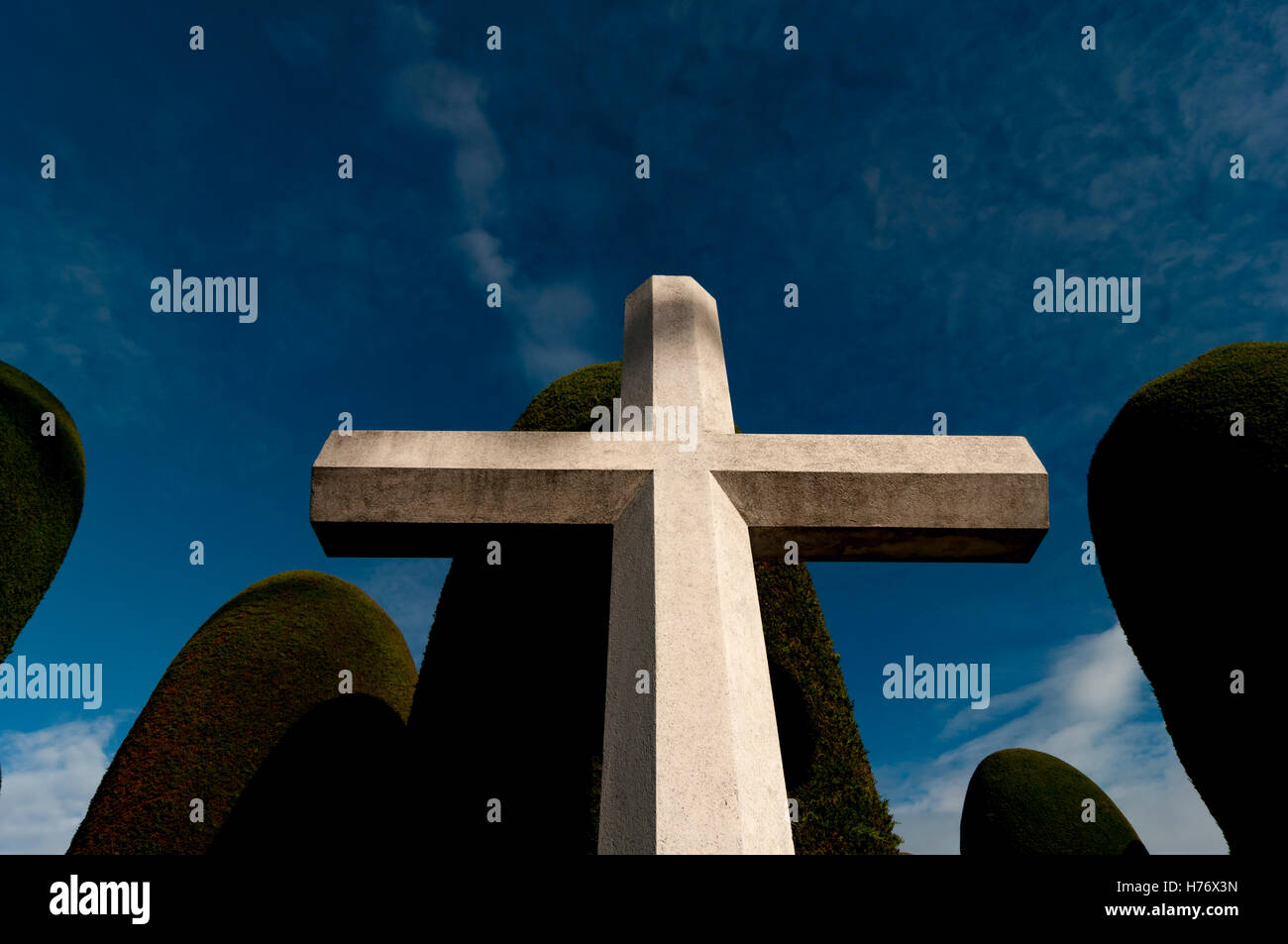 Cruz en Cementerio, Punta Arenas, Chile. Cross Cemetery, Punta Arenas, Chile. Stock Photo