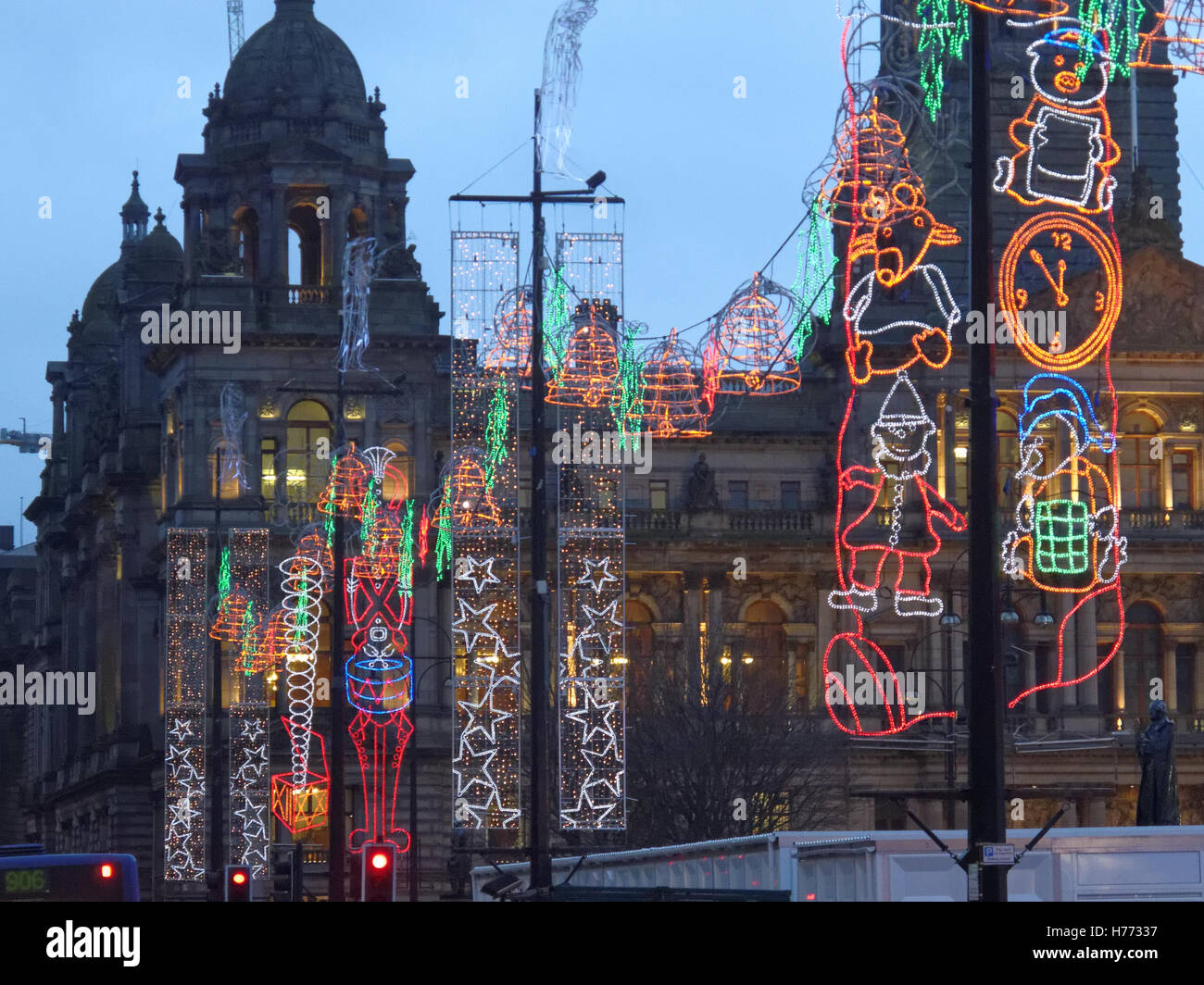 Glasgow Loves Christmas celebration Square lights ice skating