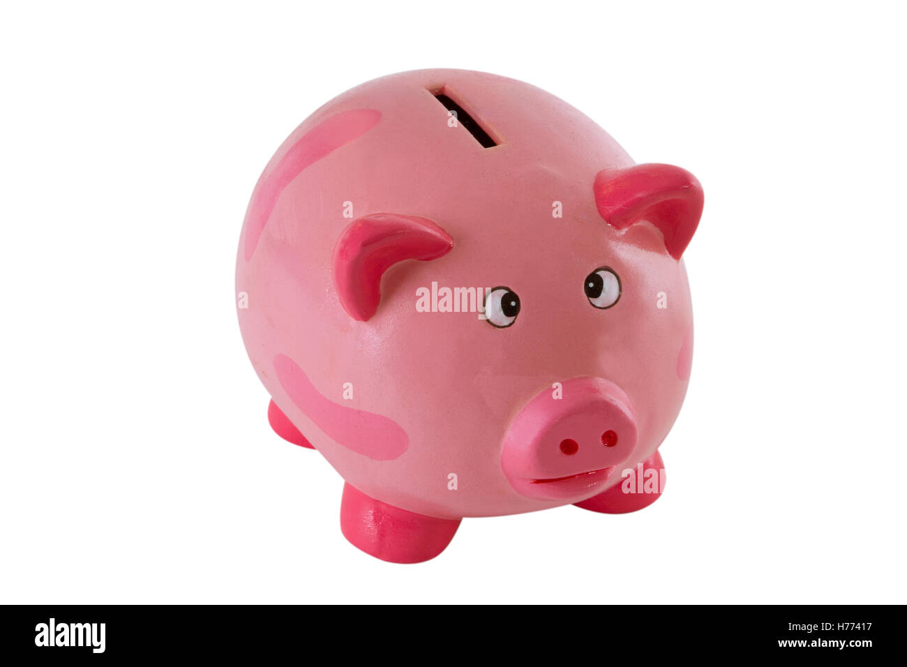 Pink piggy bank isolated on white background Stock Photo - Alamy