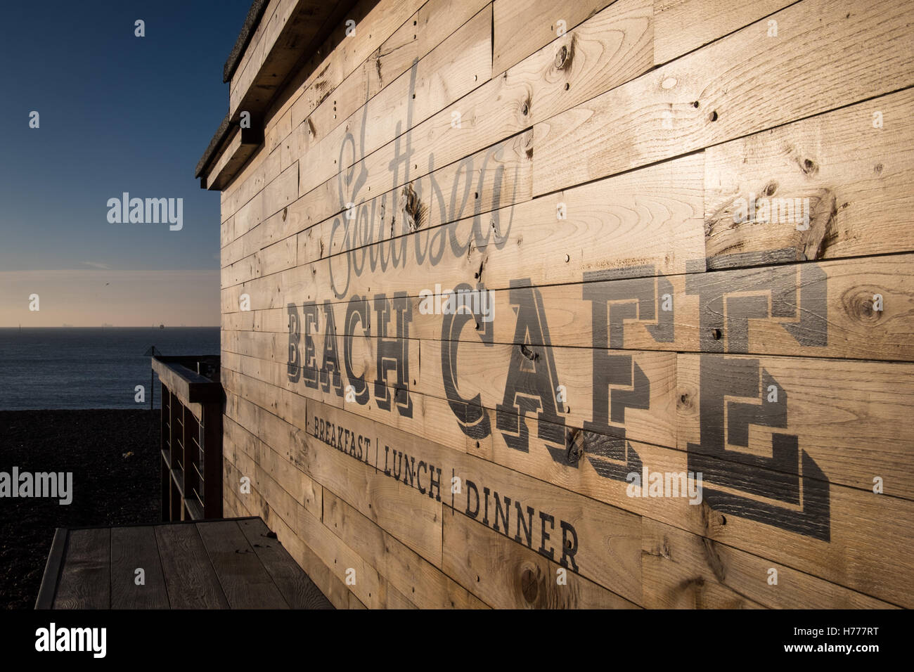 Southsea Beach Cafe on Southsea Promenade Stock Photo