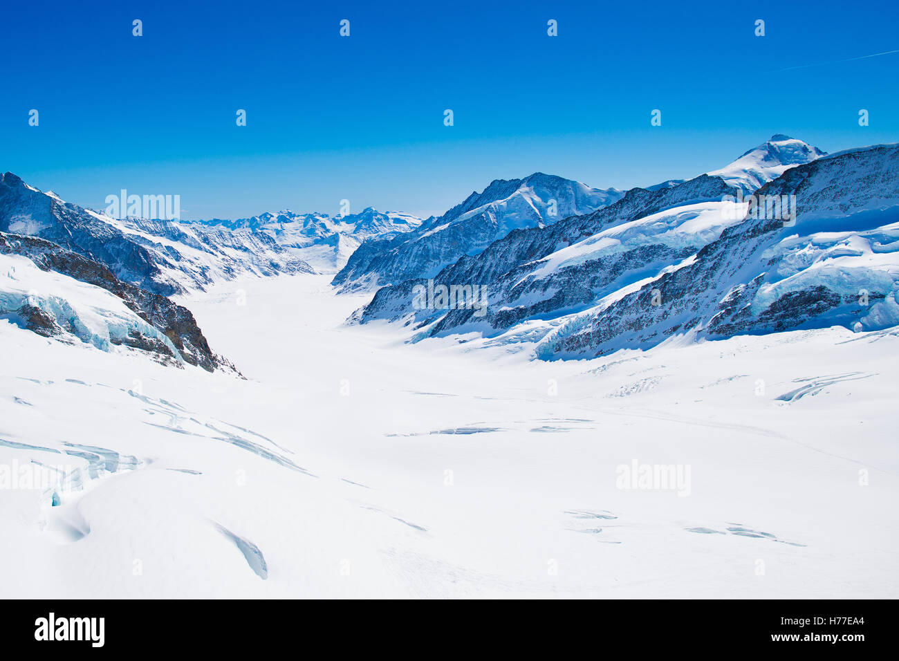 Aerial view of Alps mountains in Switzerland. View from helicopter ...