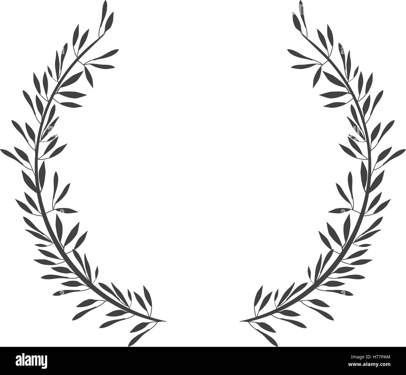 gray scale crown formed with two olive branch vector illustration Stock