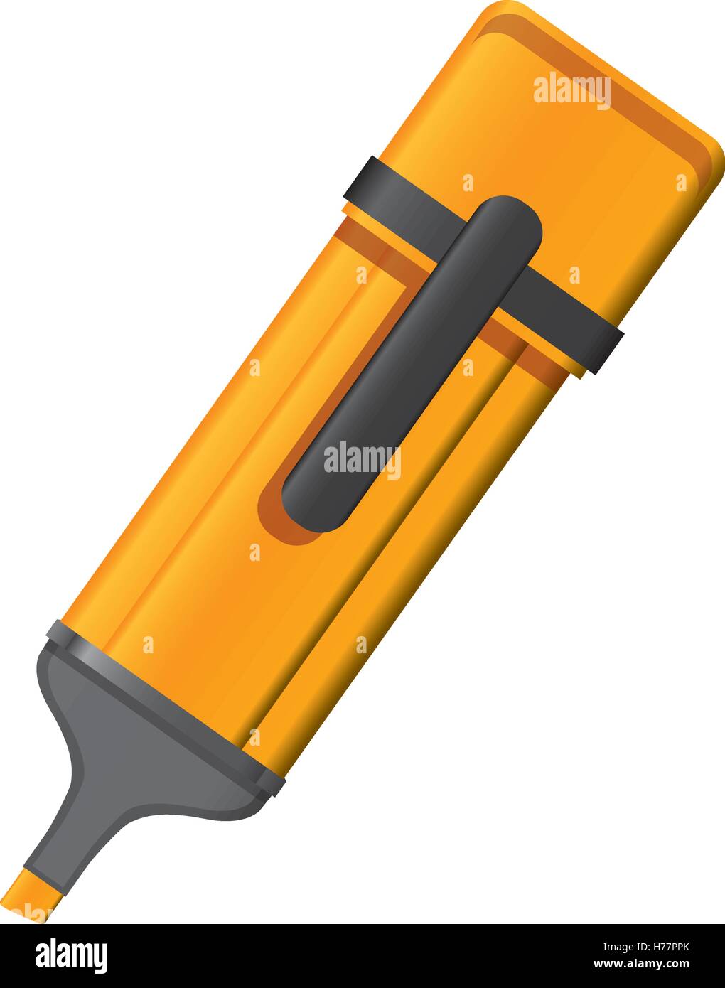 orange highlighter pen with lid vector illustration Stock Vector Image ...