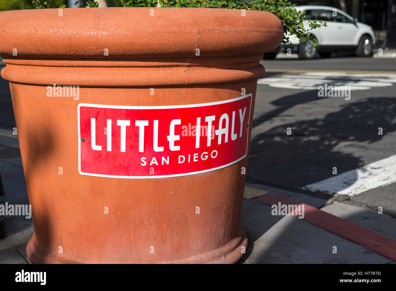 Little Italy sign, Little Italy, San Diego, California, USA Stock Photo