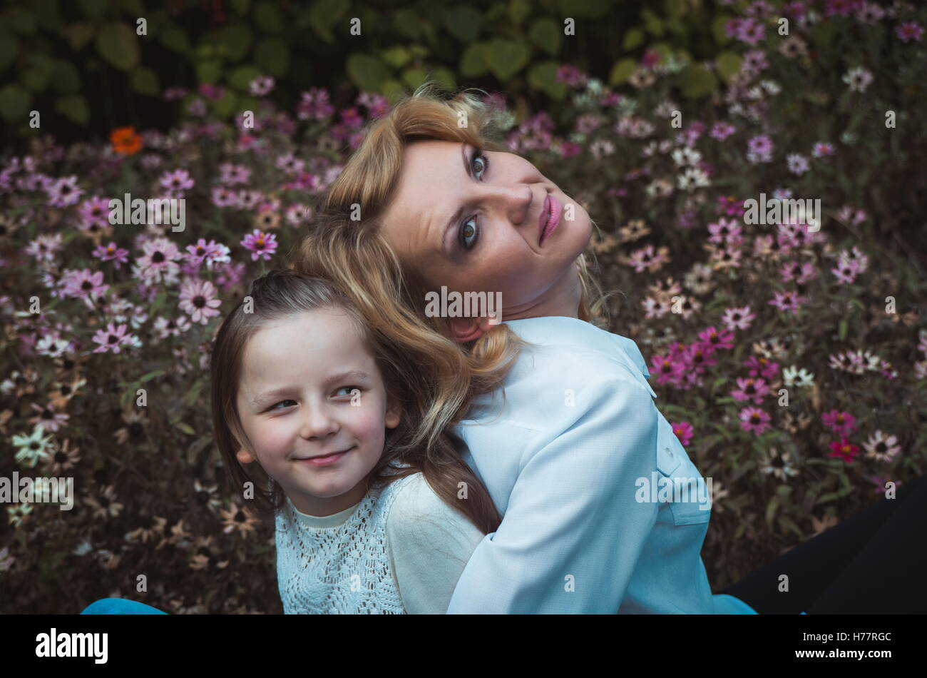mother and daughter in the autumn park Stock Photo - Alamy