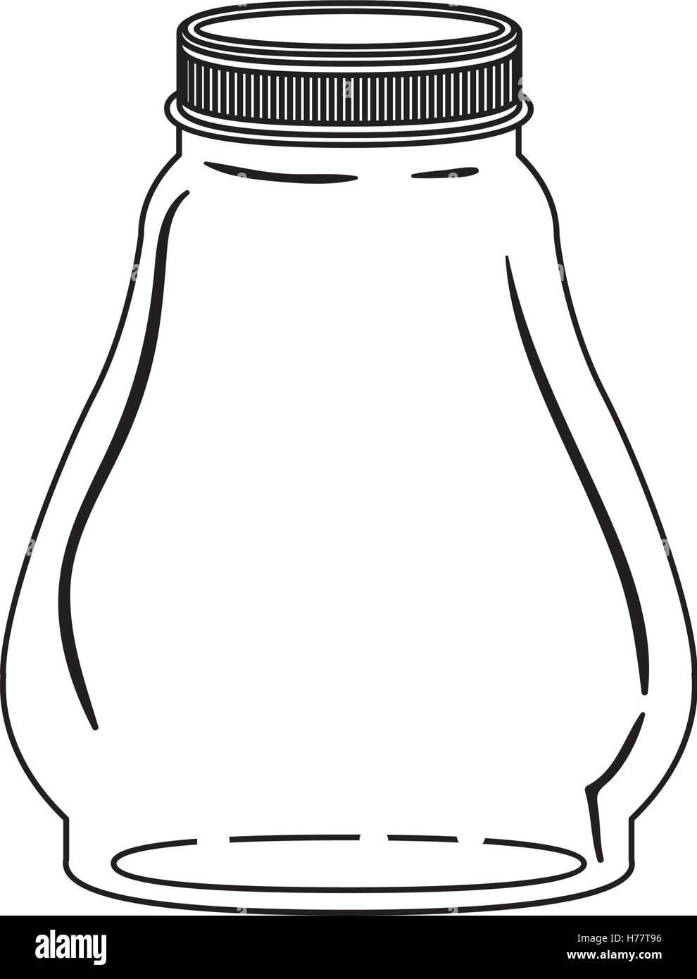 silhouette glass container with lid vector illustration Stock Vector