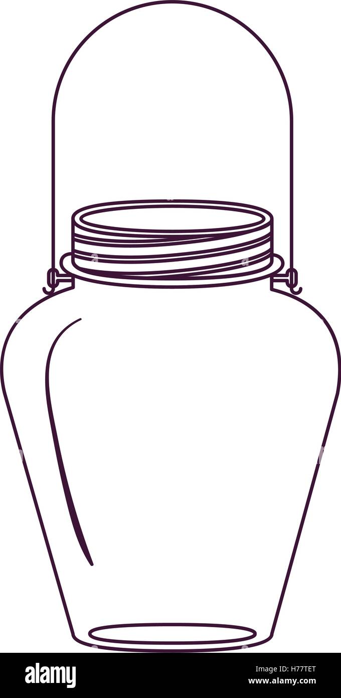 silhouette glass jar decorative with handle vector illustration Stock