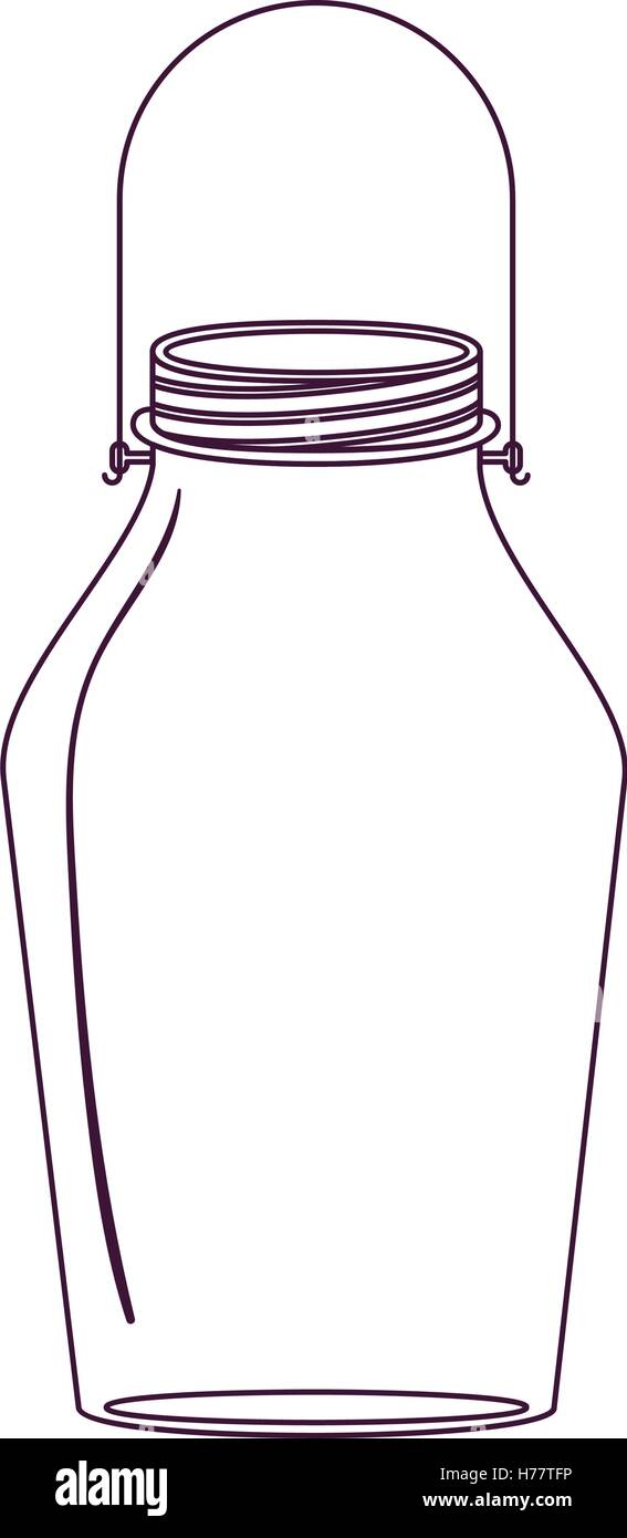 silhouette glass jar with handle vector illustration Stock Vector Image