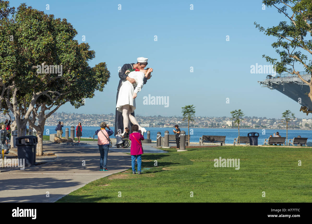 Unconditional Surrender statue, Tuna Harbor Park. San Diego, California
