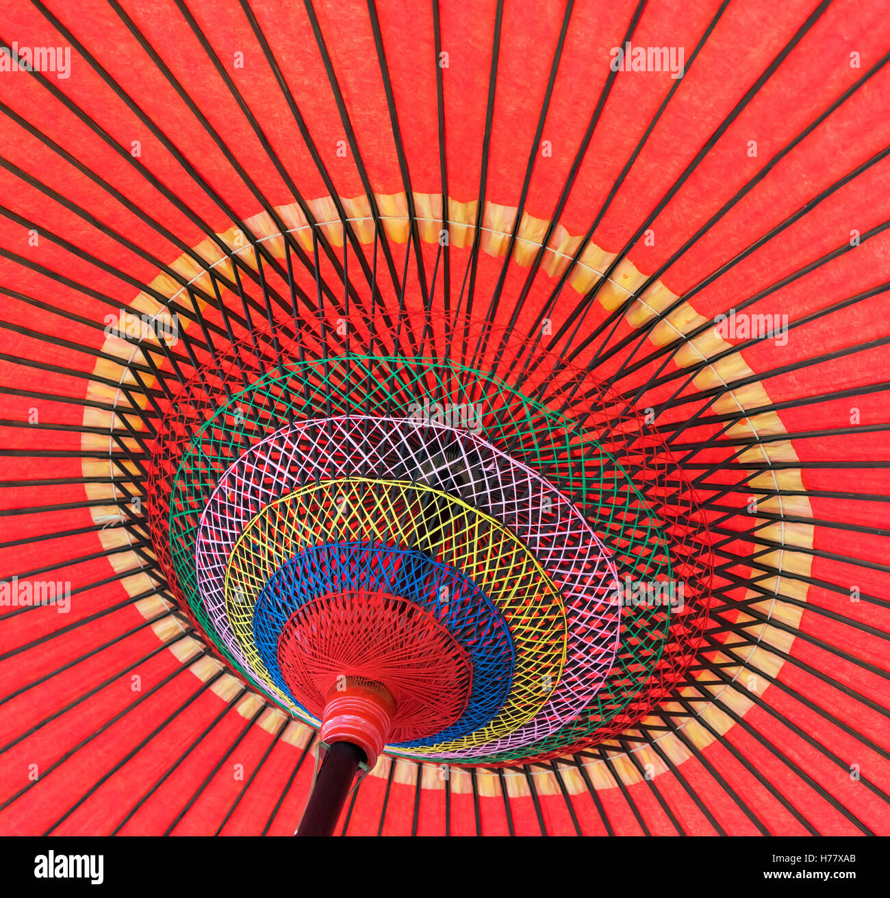 asian umbrella detail handmade decorated close up Stock Photo Alamy