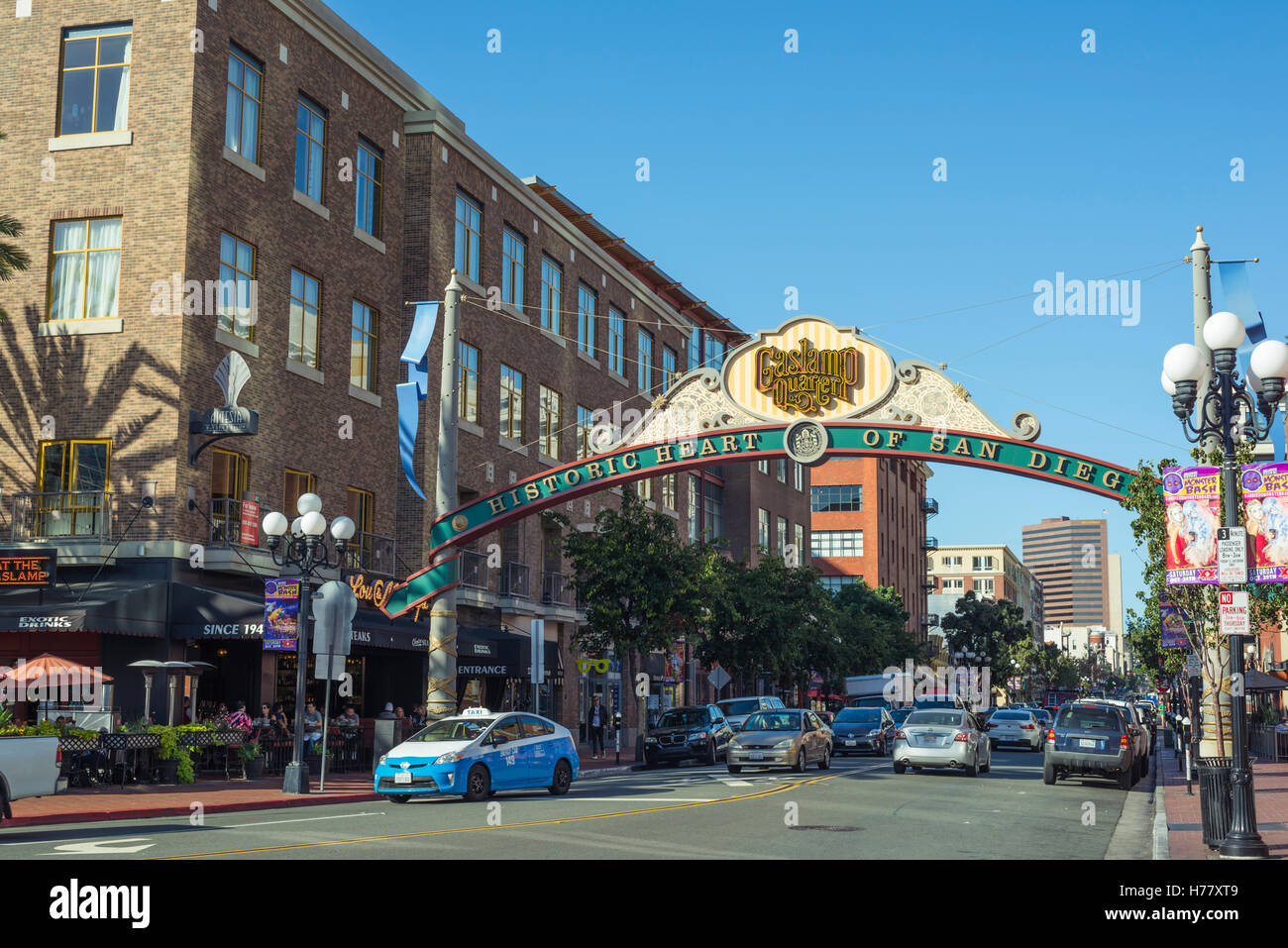 Gaslamp Quarter sign Downtown San Diego California USA Stock Photo