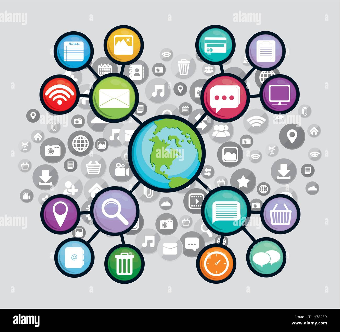 Social media networking icon vector illustration graphic design Stock ...