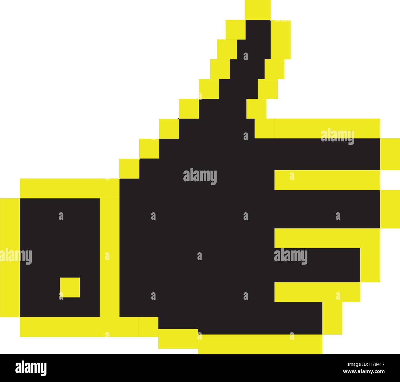 black and yellow Cursor concept hand shape icon over white background ...