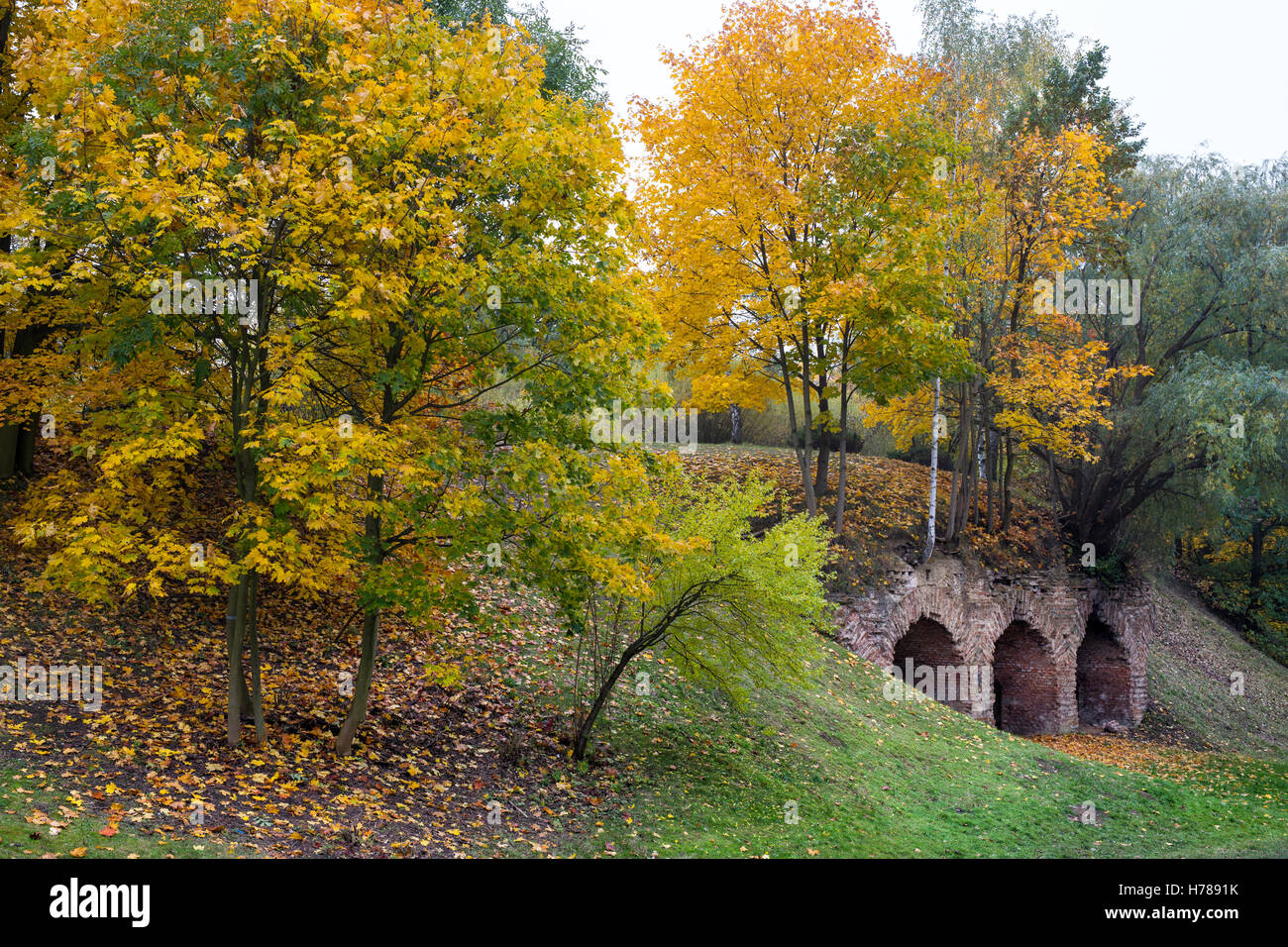 fortifications in Citadel Park in Poznan Stock Photo