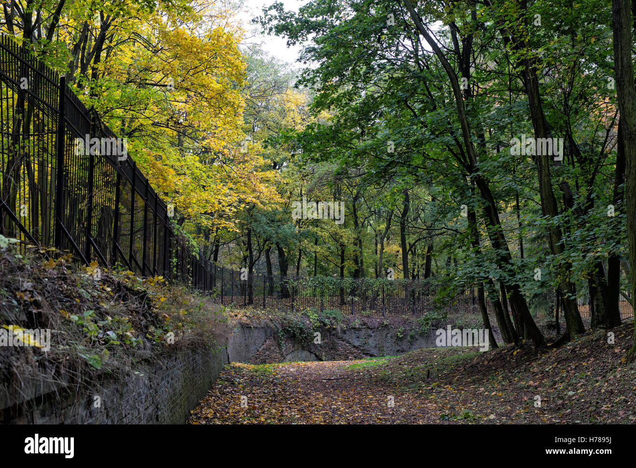 fortifications in Citadel Park in Poznan Stock Photo
